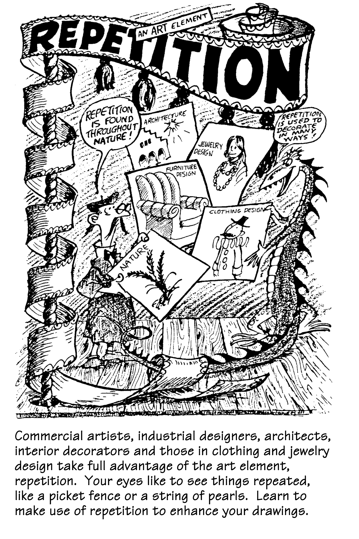 Repetition page from the book Art Elements by Bruce McIntyre