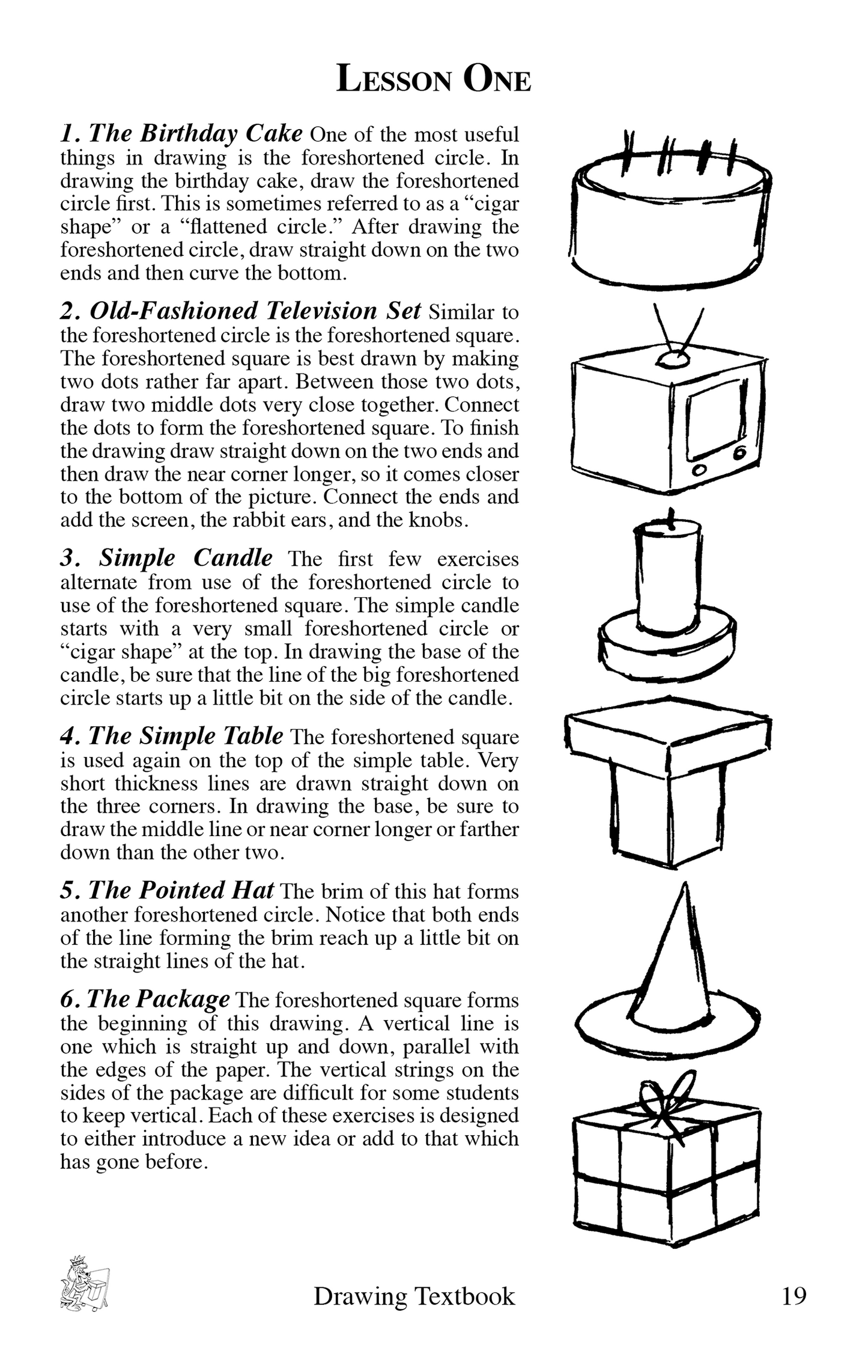 Lesson One page from Drawing Textbook by Bruce McIntyre