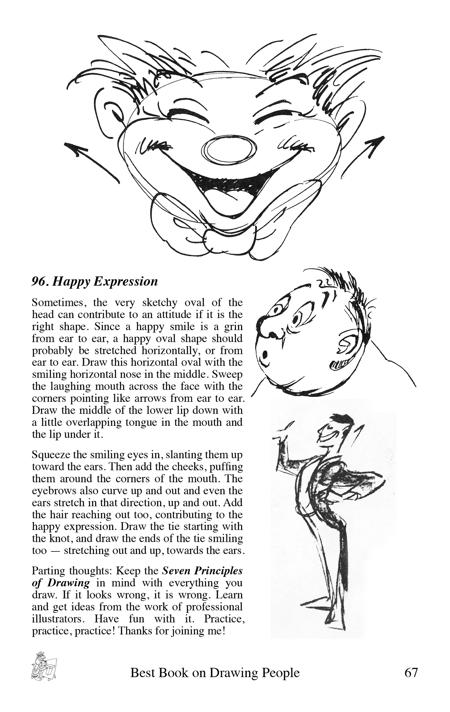 Happy Expression sample page from the book Best Book on Drawing People by Bruce McIntyre