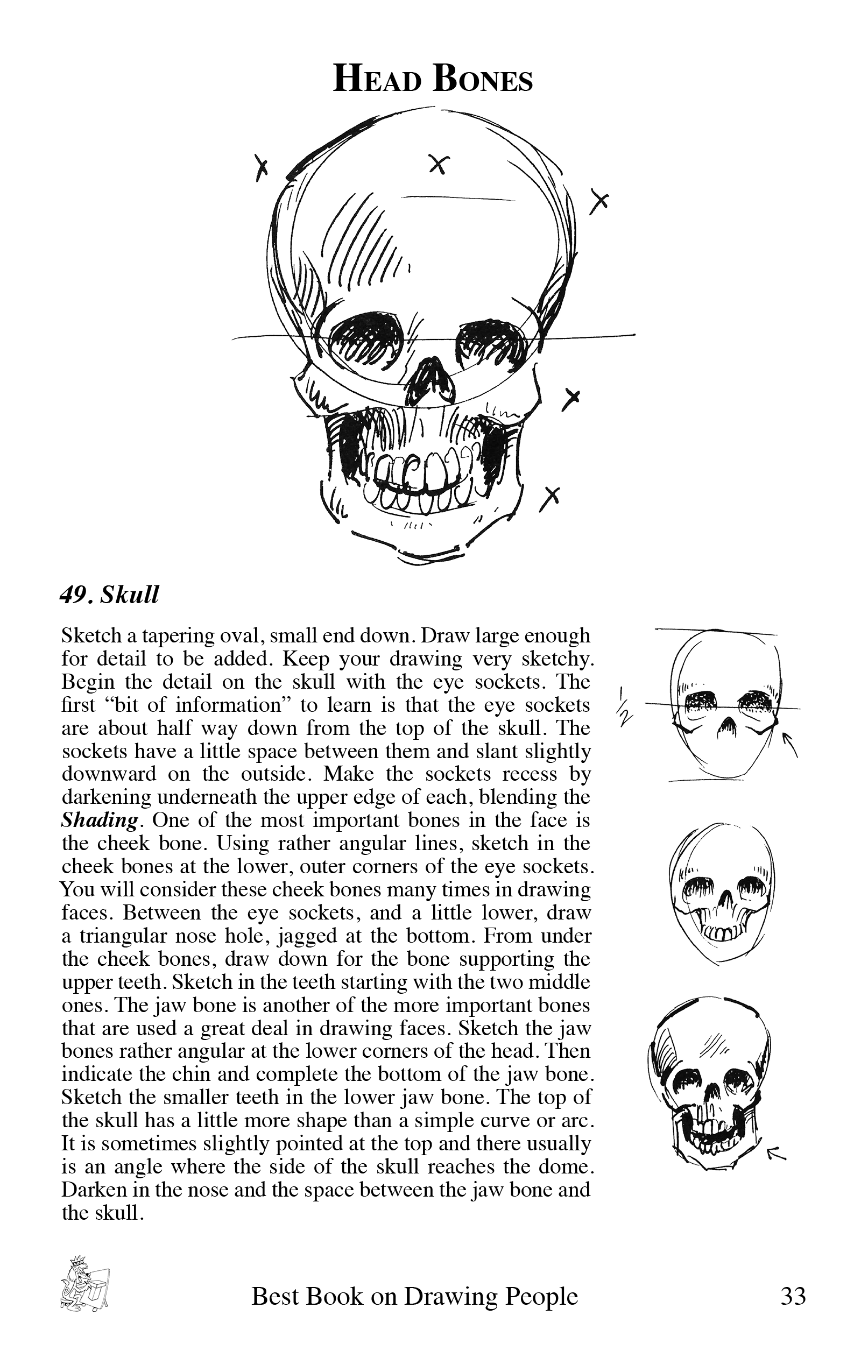 Head Bones sample page from the book Best Book on Drawing People by Bruce McIntyre