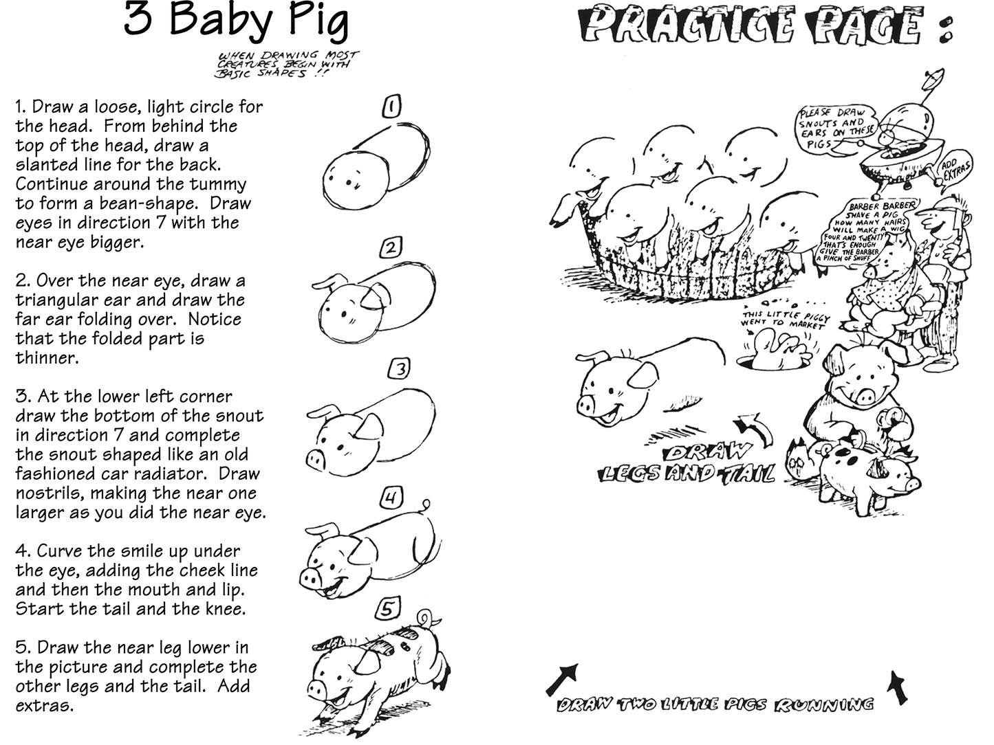 Baby Pig full spread from the book Cute Animals by Bruce McIntyre
